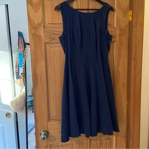 New York & Co Fit and Flare Navy Dress